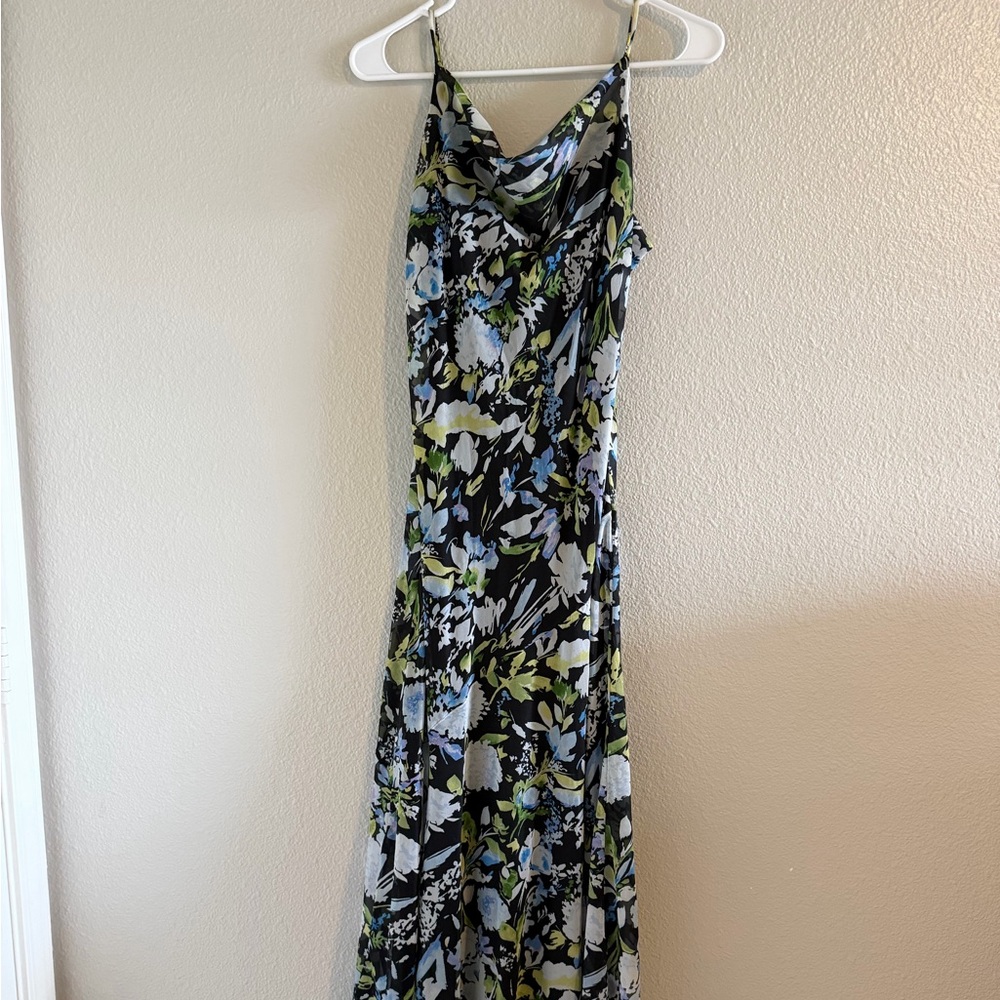 Abercrombie & Fitch Blue and Green Floral Maxi Dress